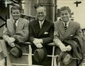 THE KENNEDYS The United States’ democratic culture was not bereft of dynasties. Here, Joseph P. Kennedy, the United States ambassador to the Court of St. James’s, on a ship docked at Southampton, England, in 1938 with his sons Joseph Jr., left, his eldest, who would be killed in World War II, and John, the future president.