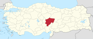 موقع محافظة قيصرية، تركيا في تركيا