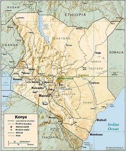 ممباسا، عاصمة المحافظة الساحلية في كينيا، على المحيط الهندي. (انقر على الخريطة لتكبيرها).