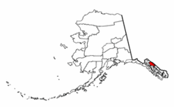 Location in Juneau City and Borough, Alaska