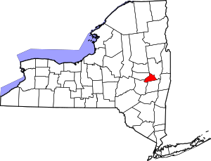 Map of نيويورك highlighting مقاطعة سكنكتادي
