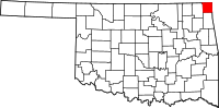 Map of Oklahoma highlighting أوتاوا