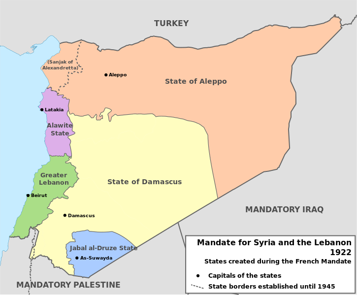 ملف:French Mandate for Syria and the Lebanon map en.svg