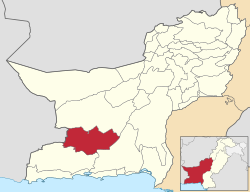 Map of Balochistan with Panjgur District highlighted