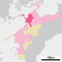 Location of Matsuyama in Ehime Prefecture