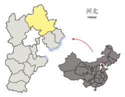 موقع تشـِنگ‌دى في مقاطعة خه‌بـِيْ، وموقع مقاطعة خه‌بـِي في جمهورية الصين الشعبية