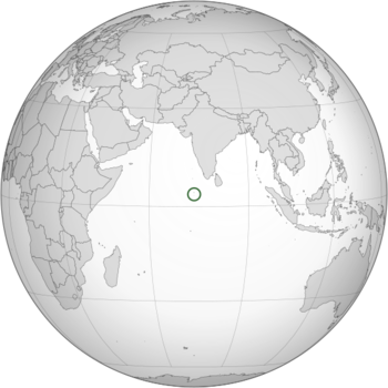 موقع المالديڤ في المحيط الهندي.