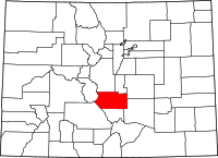 Map of Colorado highlighting فريمونت