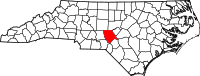 Map of North Carolina highlighting مور