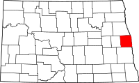 Map of North Dakota highlighting ترايل