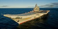 Admiral Kuznetsov, the flagship of the Russian Navy and Russia's only aircraft carrier