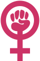 Raised fist within Venus symbol, used as a symbol of second-wave feminism (1960s)[20]