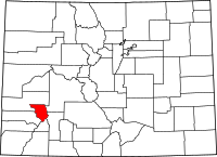 Map of Colorado highlighting أوراي