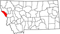 Map of Montana highlighting مينيرال