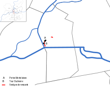 Map of the remaining ramparts in Rennes