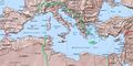 Map of Italian Mediterranean during the summer of 1942 AD