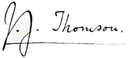 ج.ج. طومسون J. J. Thomson's signature