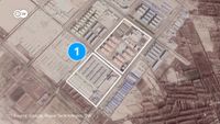 صور من گوگل إيرث توضح التوسع في بناء معسكرات الاعتقال في ناحية قرة قاش، فبراير 2020.