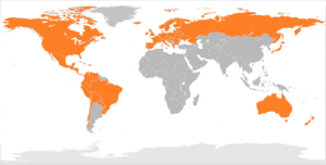 Map of global availability of Google Play Music