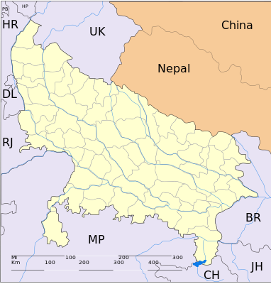 Location map India Uttar Pradesh