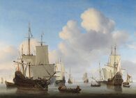 Dutch Ships in a Calm Sea, 1665ح. 1665, Rijksmuseum Amsterdam[13]