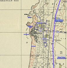 Historical map series for the area of الطنطورة (حيفا) (1940s with modern overlay).jpg