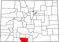 Map of Colorado highlighting كونيهوس