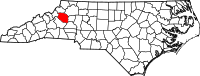 Map of North Carolina highlighting كالدويل