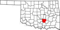 Map of Oklahoma highlighting بانتوتوك