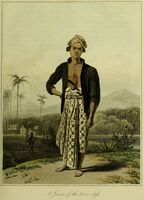 A Javanese man of the lower class, from The History of Java by Thomas Stamford Raffles (1817)