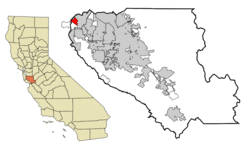 الموقع في مقاطعة سانتا كلارا وولاية كاليفورنيا