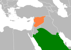 Map indicating locations of السعودية and سوريا