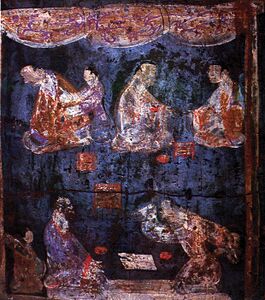 Han purple and Han blue were synthetic colors made by artisans in China during the Han dynasty (206 BC to 220 AD) or even earlier.
