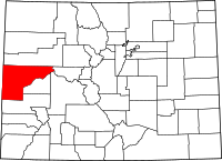Map of Colorado highlighting ميسا