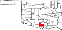 Map of Oklahoma highlighting كارتر
