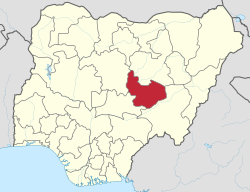 موقع ولاية پلاتو في نيجريا.