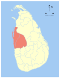 Map indicating the extent of North Western Province within Sri Lanka