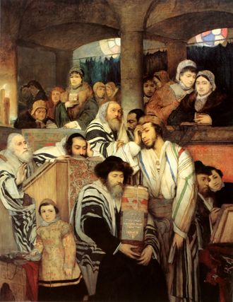Gottlieb-Jews Praying in the Synagogue on Yom Kippur.jpg