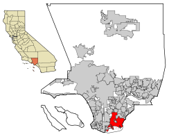 Location within Los Angeles County in the state of كاليفورنيا