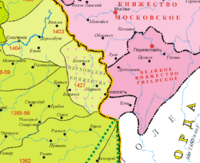 Upper Oka Principalities in 1462   Grand Duchy of Lithuania   Principality of Ryazan   Principality of Moscow   Golden Horde