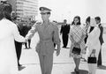 استقبال معمر القذافي رئيس ليبيا وقرينته بمطار القاهرة، 1 يناير 1966