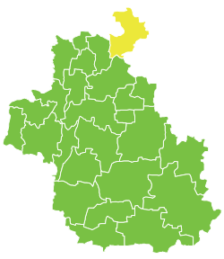 موقع ناحية الدانا في محافظة إدلب.