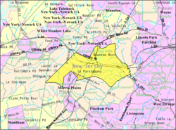 خريطة مكتب التعداد لـبارسيباني-تروي هيلز، نيوجرزي