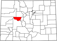 Map of Colorado highlighting بيتكين