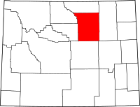 Map of Wyoming highlighting جونسون
