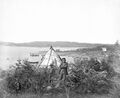 Miꞌkmaq at Turtle Grove (Tufts Cove) settlement, Dartmouth, Nova Scotia, ca. 1871.