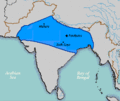 Pataliputra as a capital of Nanda Empire. The Nanda Empire at its greatest extent under Dhana Nanda (c. 323 BCE).