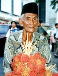 A Javanese man wearing typical contemporary batik shirt