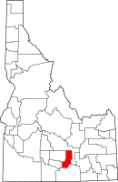 Map of Idaho highlighting مينيدوكا