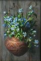Forget-Me-Nots, a late 19th or early 20th century oil painting by Marie Nyl-Frosch.
